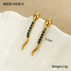 Wholesale Snake Zodiac Animal Style Stainless Steel 18K Electroplated Diamond Earrings And Necklace Set