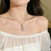 Wholesale Snakeshaped Geometric Horseshoe Pendant Titanium Steel Necklace With Zircon Design For Women
