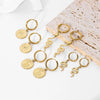 Wholesale Snakeshaped Geometric Stainless Steel 14K Gold Plated Earrings For Women