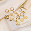 Wholesale Snakeshaped Geometric Stainless Steel 14K Gold Plated Earrings For Women