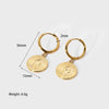 Wholesale Snakeshaped Geometric Stainless Steel 14K Gold Plated Earrings For Women