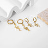 Wholesale Snakeshaped Geometric Stainless Steel 14K Gold Plated Earrings For Women