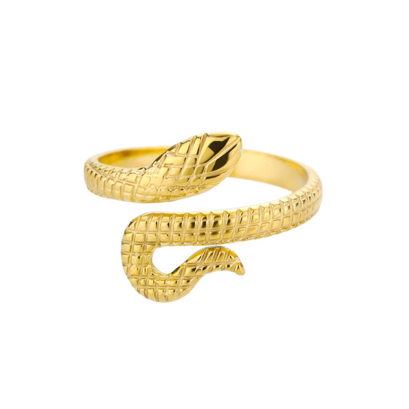Wholesale Snakeshaped Stainless Steel Ring With Electroplating Geometric And Animal Zodiac Design