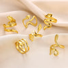 Wholesale Snakeshaped Stainless Steel Ring With Electroplating Geometric And Animal Zodiac Design