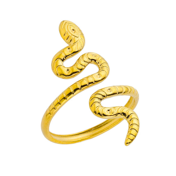Wholesale Snakeshaped Stainless Steel Ring With Electroplating Geometric And Animal Zodiac Design