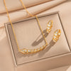 Wholesale Snakeshaped Titanium Steel And Environmentally Friendly Copper Necklace And Earrings Set For Women With Electroplating And Light Luxury Style