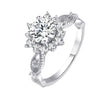 Wholesale Snow Flower Sterling Silver Moissanite Diamond Ring For Women With Electroplating Treatment Geometric Styling And Light Luxury Style