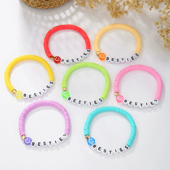 Wholesale Soft Clay Copper Beads Acrylic Geometric Handmade Unisex Bracelet