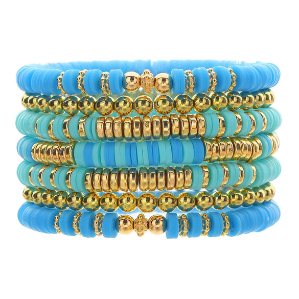 Wholesale Soft Clay Copper Beads Acrylic Geometric Handmade Unisex Bracelet