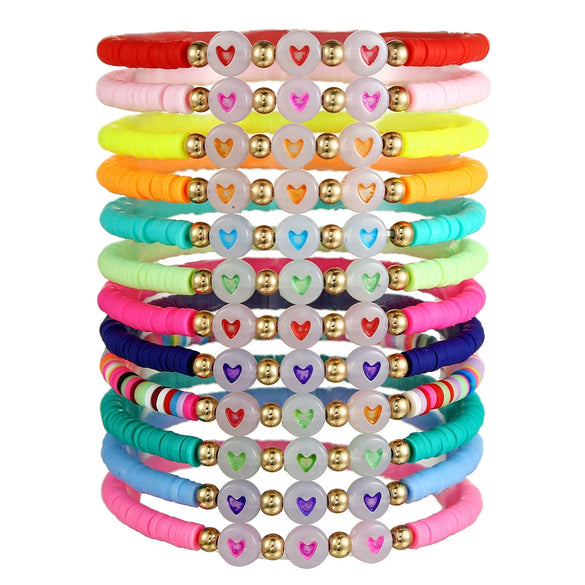 Wholesale Soft Clay Copper Beads Acrylic Geometric Handmade Unisex Bracelet