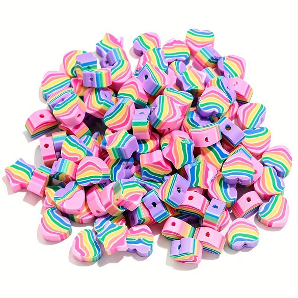 Wholesale Soft Polymer Clay Beads Heart Plum Blossom Five Pointed Star Mixed Diy Beaded Jewelry Accessories Loose Beads With Paint Design