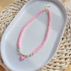Wholesale Soft Pottery And Organic Glass Women's Bohemian Handmade Beaded Natural Love Pendant Necklace With Geometric Styling And Handwoven Treatment