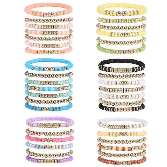 Wholesale Soft Pottery Bead Bracelet Vintage Bohemian Geometric Style Unisex
