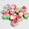 Wholesale Soft Pottery Beads Heart Shaped Mixed Colorful Gradient Diy Bracelet Beaded Jewelry Accessories With Baking Paint