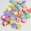 Wholesale Soft Pottery Beads Heart Shaped Mixed Colorful Gradient Diy Bracelet Beaded Jewelry Accessories With Baking Paint
