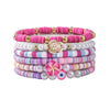 Wholesale Soft Pottery Flower Shell Elastic Bracelet For Women Electroplated Preppy Style