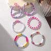 Wholesale Soft Pottery Flower Shell Elastic Bracelet For Women Electroplated Preppy Style