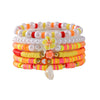 Wholesale Soft Pottery Flower Shell Elastic Bracelet For Women Electroplated Preppy Style