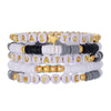 Wholesale Soft Pottery Stainless Steel Copper Beads Acrylic Handmade Friendship Letter Geometric Bracelet