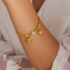 Wholesale Soft Snake Bracelet With Double Heart Sticky Czech Rhinestones And Geometric Pattern Made Of Stainless Steel With Electroplating