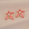 Wholesale Solid Color Oil Drop Flower Imitation Pearl Stainless Steel Earrings For Women