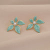 Wholesale Solid Color Oil Drop Flower Imitation Pearl Stainless Steel Earrings For Women