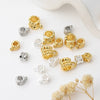 Wholesale Spacer Beads Alloy 18K Goldfilled Hollow Flower Shaped Electroplating Minimalist Diy Pendant