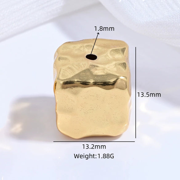 Wholesale Spacer Beads Silver Retro Hammer Pattern Square Oval Eggshaped For Diy Bracelet Necklace Electroplating