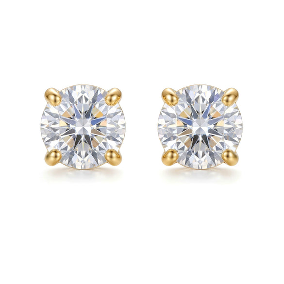 Wholesale Sparkling Zircon Minimalist Geometric Copper Electroplated Unisex Earrings