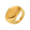 Wholesale Specialshaped Glazing Texturized Ring Stainless Steel Pvd Plated 18K True Gold Color Preservation Light Luxury Geometric Jewelry For Women
