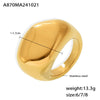 Wholesale Specialshaped Glazing Texturized Ring Stainless Steel Pvd Plated 18K True Gold Color Preservation Light Luxury Geometric Jewelry For Women