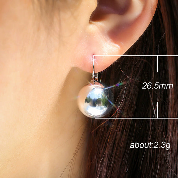 Wholesale Spherical Copper Earrings With Geometric Design And Diamond Treatment For Women