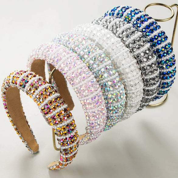 Wholesale Sponge Hair Hoop Set With Diamonds For Women