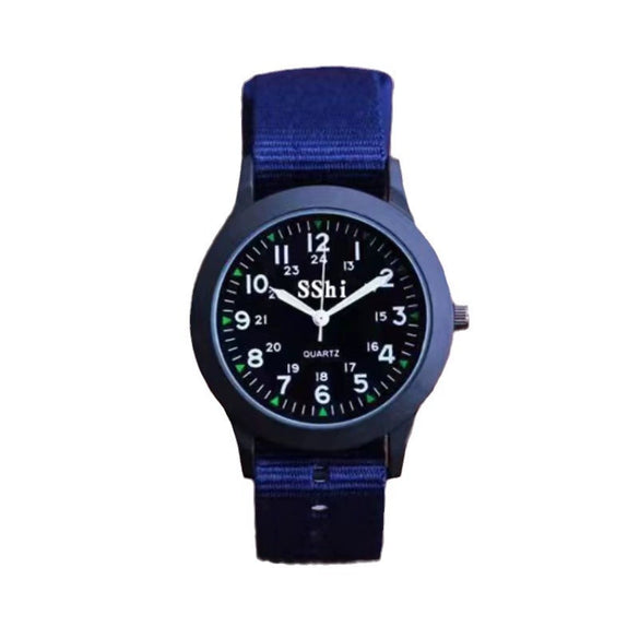 Wholesale Sports Canvas Quartz Wristwatch For Boys And Men Alloy Case Rose Gold Clasp Round Dial Leisure Style