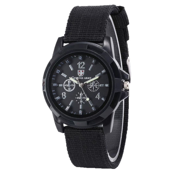 Wholesale Sports Military Watch With Alloy Case Textile Strap Stainless Steel Buckle And Round Dial