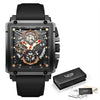 Wholesale Sports Watch Alloy Plastic Square Hollow Quartz Men's Business Style
