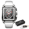 Wholesale Sports Watch Alloy Plastic Square Hollow Quartz Men's Business Style