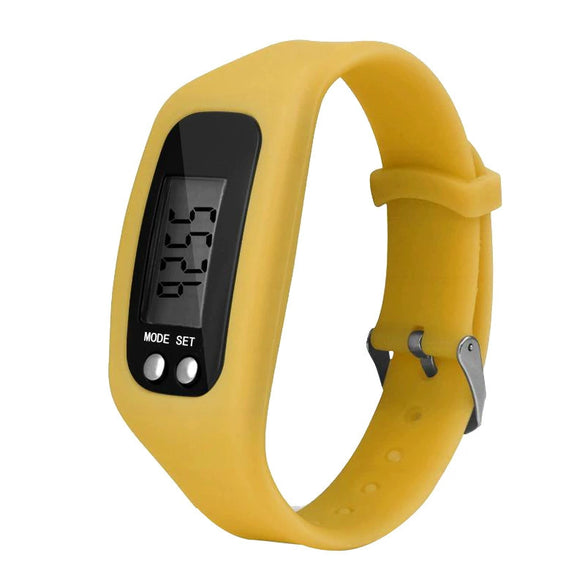 Wholesale Sports Watch Silicone Strap Plastic Case And Mirror Rectangular Dial Multi Function Pedometer Led Display