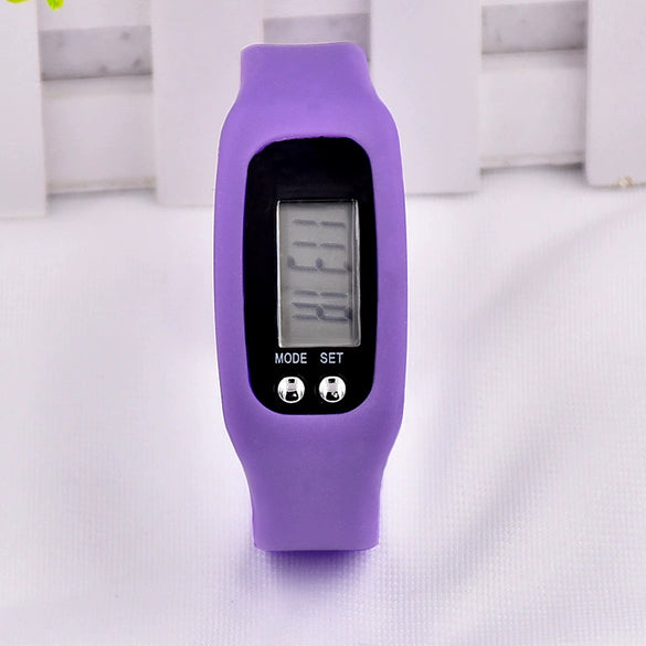 Wholesale Sports Watch Silicone Strap Plastic Case And Mirror Rectangular Dial Multi Function Pedometer Led Display