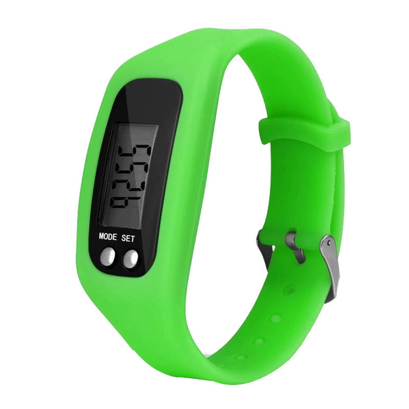 Wholesale Sports Watch Silicone Strap Plastic Case And Mirror Rectangular Dial Multi Function Pedometer Led Display