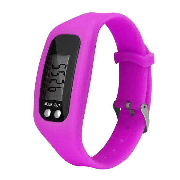 Wholesale Sports Watch Silicone Strap Plastic Case And Mirror Rectangular Dial Multi Function Pedometer Led Display