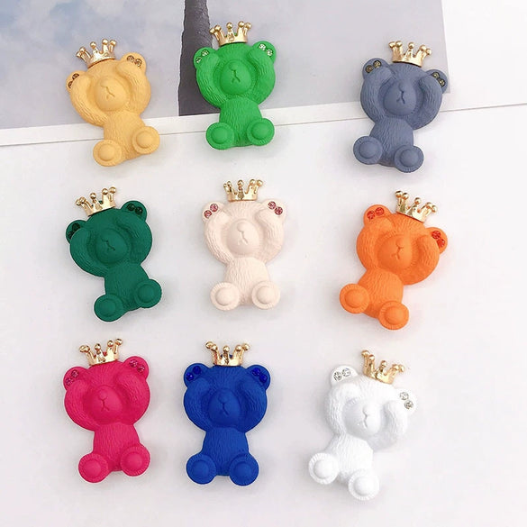Wholesale Spray Paint Zinc Alloy Rhinestone Bear Headdress And Shoe Flower Jewelry Accessories