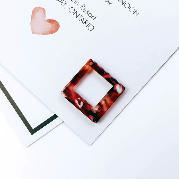 Wholesale Square Acrylic And Resin Earrings Pendant Jewelry Accessories With Dripping Glue Treatment