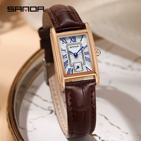 Wholesale Square Alloy Alloy And Steel Belt Quartz Women's Watch With Roman Numeral Semiwaterproof And Leisure Style