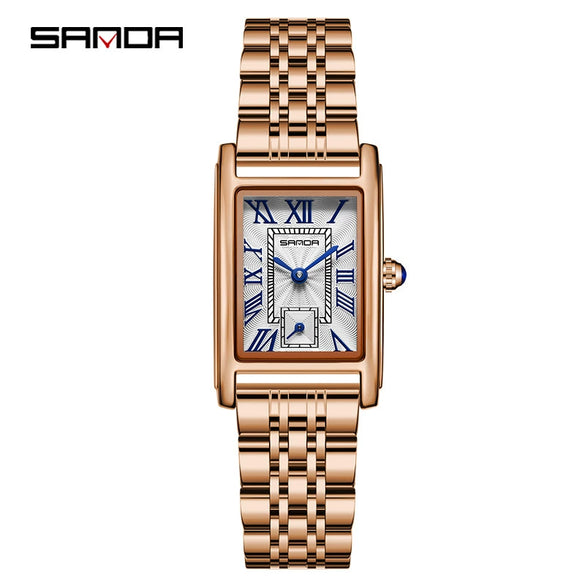 Wholesale Square Alloy Alloy And Steel Belt Quartz Women's Watch With Roman Numeral Semiwaterproof And Leisure Style