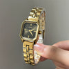 Wholesale Square Alloy And Metal Ladies' Medieval Style Simple Elegant High End Fashion Light Luxury Wristwatch With Spiral Crown And Butterfly Double Snap Buckle