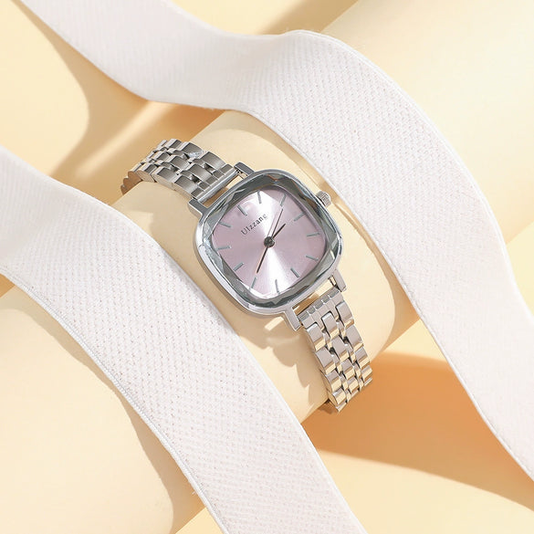 Wholesale Square Casual Alloy Case Stainless Steel Band Female Student Silver Vintage Watch