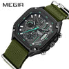 Wholesale Square Chronograph Luminous Calendar Watch With Canvas Nylon Belt Alloy Case Mineral Strengthened Glass Mirror And Stainless Steel Clasp