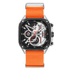 Wholesale Square Chronograph Luminous Calendar Watch With Canvas Nylon Belt Alloy Case Mineral Strengthened Glass Mirror And Stainless Steel Clasp