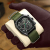 Wholesale Square Chronograph Luminous Calendar Watch With Canvas Nylon Belt Alloy Case Mineral Strengthened Glass Mirror And Stainless Steel Clasp